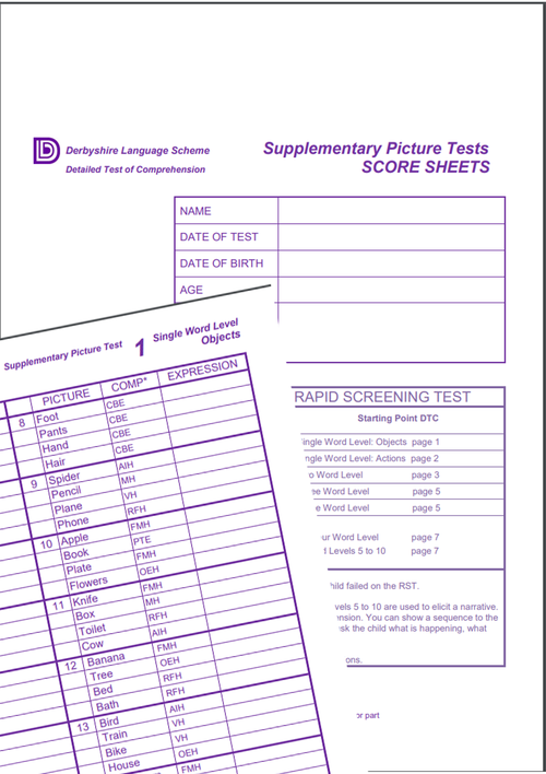 Supplementary DTC Score Sheets